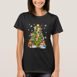 Cat Tree Christmas Santa Hat Xmas T-Shirt