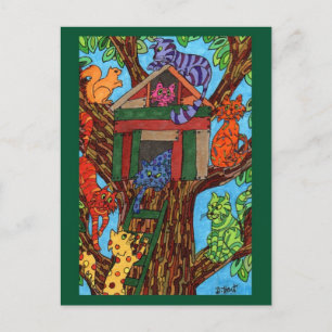 Cat Tree House Postcard