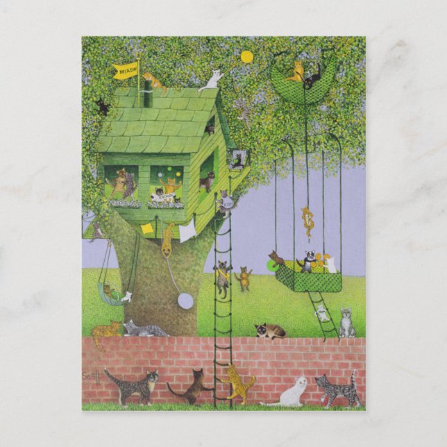 Cat Tree House Postcard (Front)