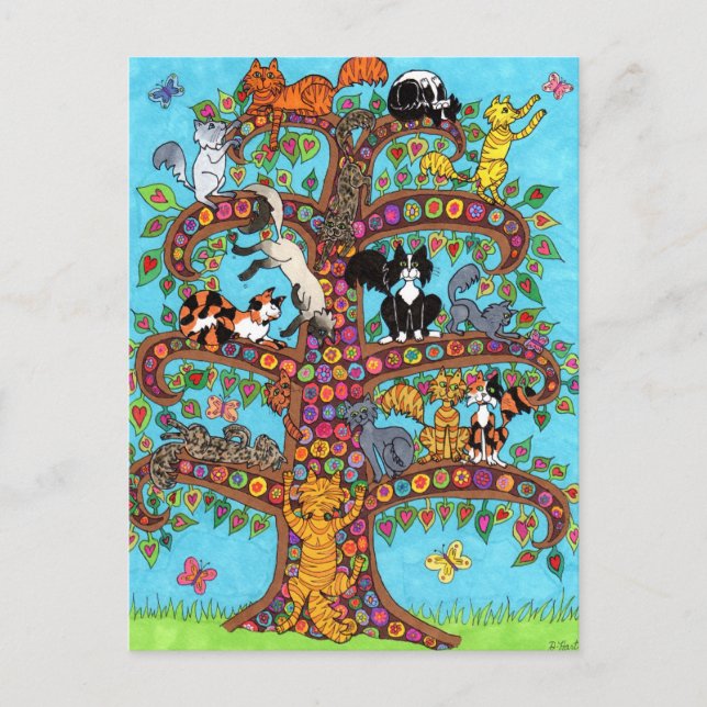 Cat Tree of Life 2 Postcard (Front)