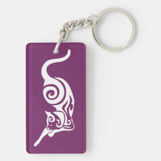 Cat Tribal Domestic Feline Stretch Keychain