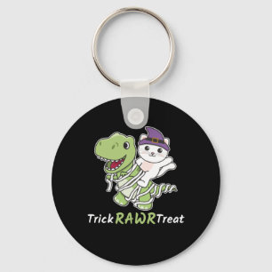 Cat Trick Rawr Treat T-rex Mummy Costume Keychain