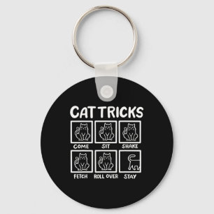 Cat Tricks Funny Cat Lover Gifts For Men Keychain