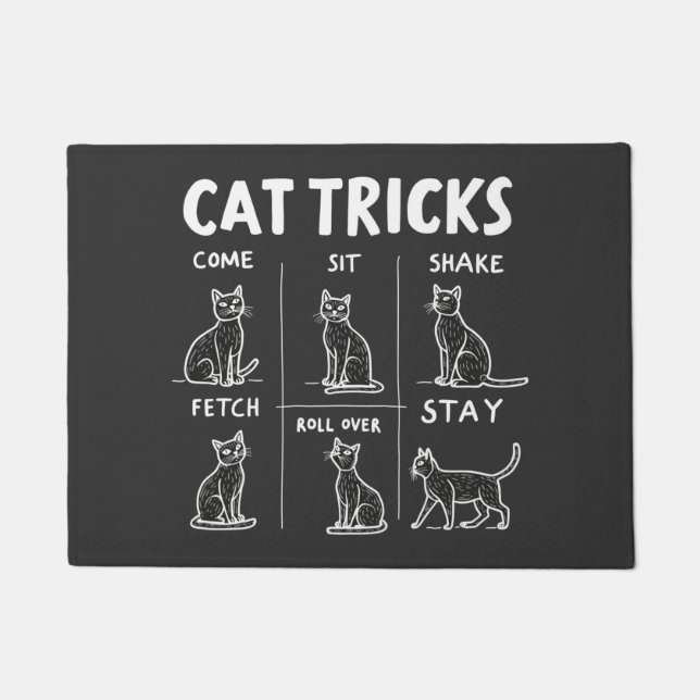 Cat Tricks Purr-Fectly Hilarious Feline Fun Doormat (Front)