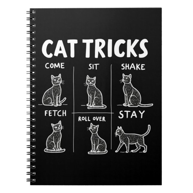 Cat Tricks Purr-Fectly Hilarious Feline Fun Notebook (Front)