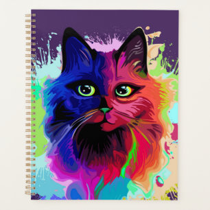 Cat Trippy Psychedelic Pop Art Planner