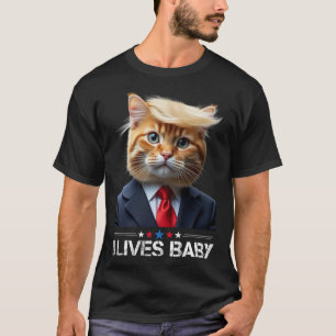 Cat Trump 9 Lives Ba1funny Trump Meme  T-Shirt