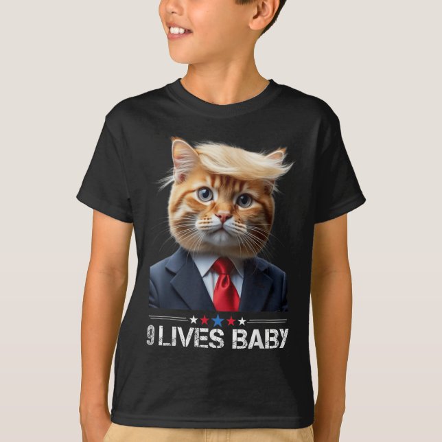 Cat Trump 9 Lives Baby _2  T-Shirt (Front)