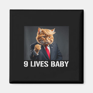 Cat Trump 9 Lives Baby Funny Cat With Trump Hair  Magnet
