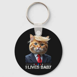Cat Trump 9 Lives Baby Funny Vote For Trump Cats 2 Keychain