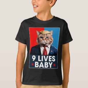 Cat Trump 9 Lives Baby Funny Vote For Trump Cats 2 T-Shirt