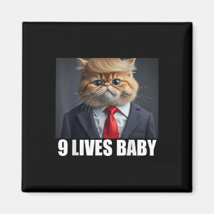 Cat Trump 9 Lives Baby  Magnet