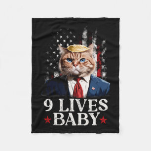 Cat Trump 9 Lives Baby Trump 2024 Win Victory Winn Fleece Blanket