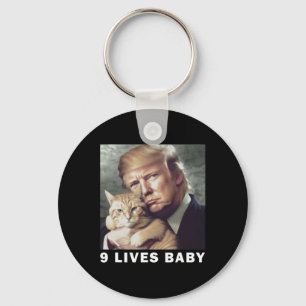 Cat Trump 9 Lives Baby Trump 2024 Win Victory Winn Keychain