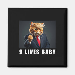Cat Trump 9 Lives Baby Trump 2024 Win Victory Winn Magnet