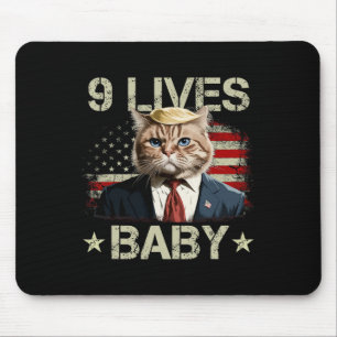 Cat Trump 9 Lives Baby Trump 2024 Win Victory Winn Mouse Pad