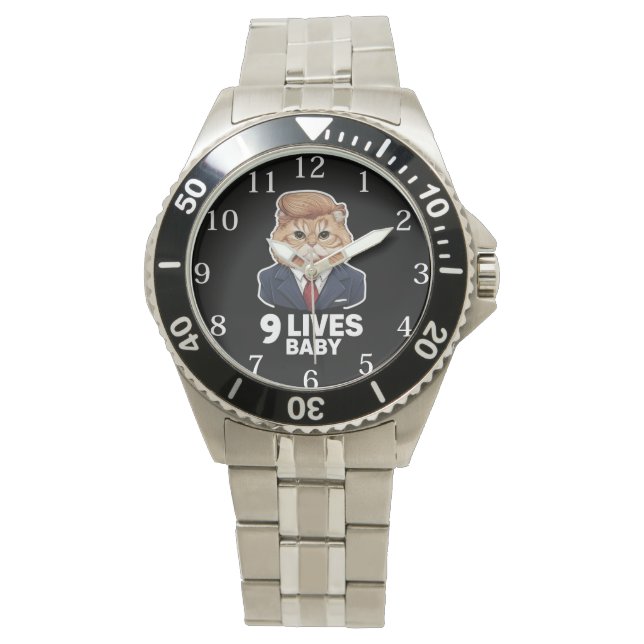 Cat Trump 9 Lives Baby Watch (Front)