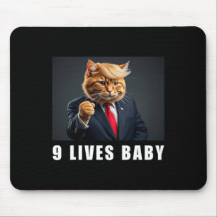 Cat Trump 9 Lives By Trump 2024 Win Victory Winner Mouse Pad