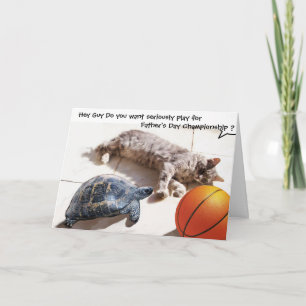 CAT ,TURTLE AND BASKETBALL Father's Day Card