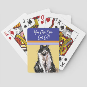 Cat Tuxedo Pastel Cats Mens You Are One Cool Cat Playing Cards