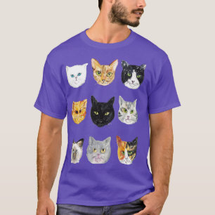 Cat types breed face Painting T-Shirt