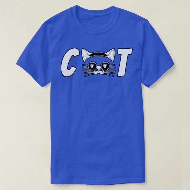 Cat Typography Design T-Shirt (Design Front)