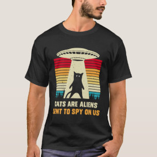 Cat UFO Alien Abduction  Cats are Aliens UAP T-Shirt