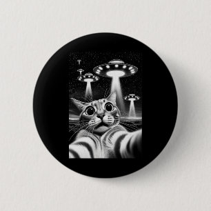 Cat Ufo Funny Invasion Meme Retro Alien Cat Ufo Se 2 Inch Round Button