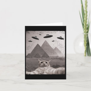 Cat Ufo Meme - Funny Cat Selfie With Ufos Card