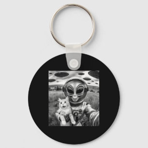 Cat Ufo Selfie Cat Alien Abduction Funny Cat Gifts Keychain