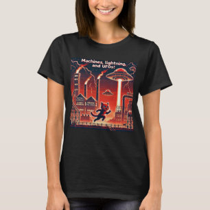 Cat UFO Selfie: Red Planet (women tshirt pixel)