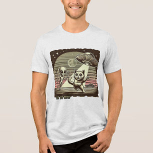 Cat UFO Selfie: Vintage Invasion (Men's T-shirt) Tri-Blend Shirt