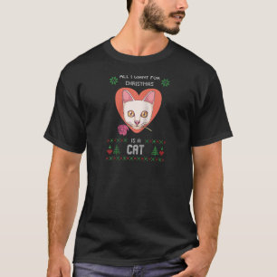 Cat Ugly Christmas Sweater Cat Love Heart Ugly Swe