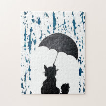 Cat Under Umbrella