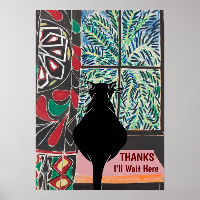 Cat Under Window, after Matisse Poster (Front)