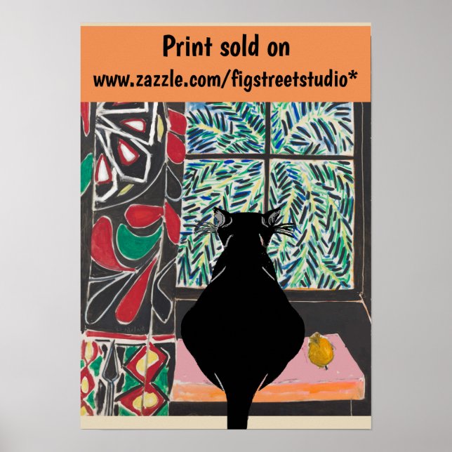 Cat Under Window, after Matisse Poster (Front)