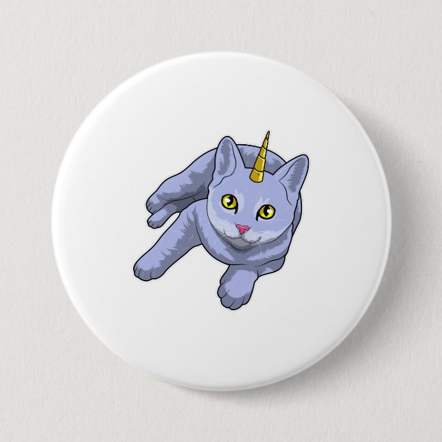 Cat Unicorn 3 Inch Round Button (Front)