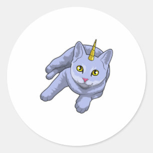 Cat Unicorn Classic Round Sticker