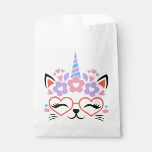 Cat Unicorn Cute Pink Purple Girl Birthday Party Favour Bag