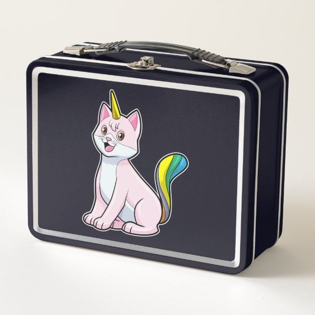 Cat Unicorn Metal Lunch Box (Front)