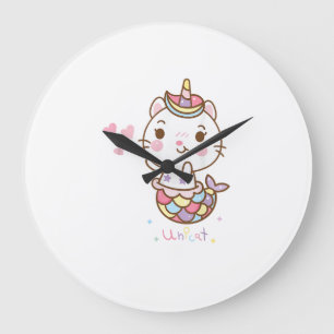 Cat Unicorn shirt - Unicat Mermaid Cat I believe i Large Clock