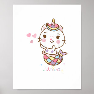 Cat Unicorn shirt - Unicat Mermaid Cat I believe i Poster