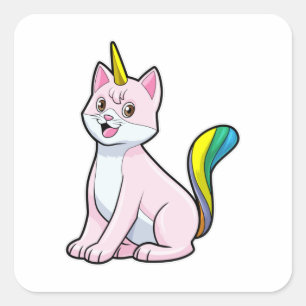 Cat Unicorn Square Sticker