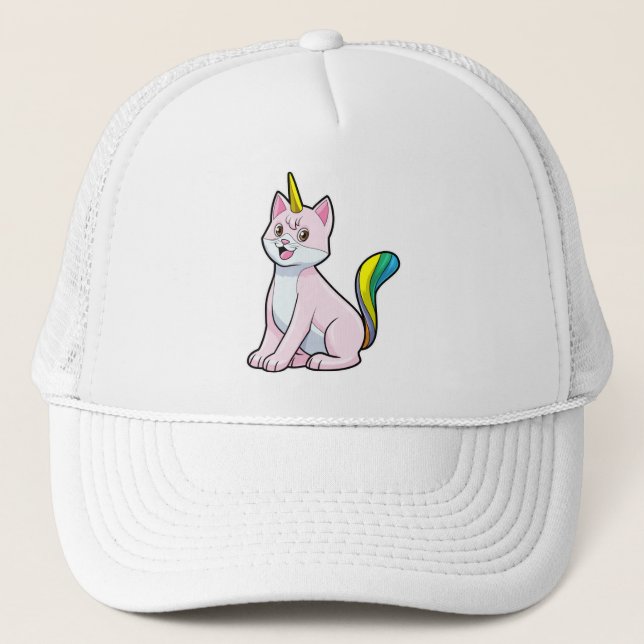Cat Unicorn Trucker Hat (Front)