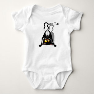 Cat Upside Down Funny Cartoon Character Baby Bodysuit