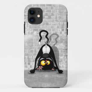 Cat Upside Down Funny Cartoon Character iPhone 11 Case