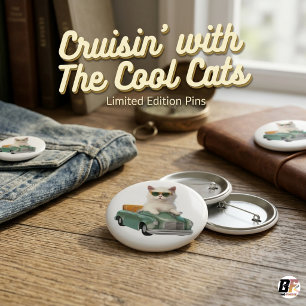  Cat use kids car minimalist elegant trending 2025 2 Inch Round Button