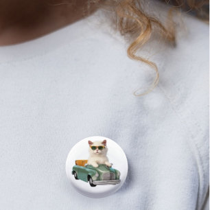  Cat use kids car minimalist elegant trending 2025 2 Inch Round Button