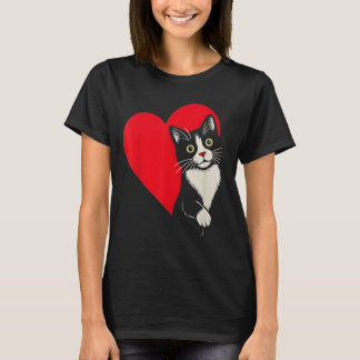 Cat Valentine Heart for Kitten and Animal Lovers T-Shirt