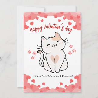 Cat Valentines Day Card Gift for Cat Lovers